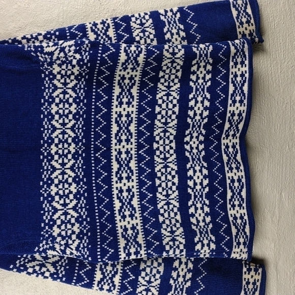 Karen Scott Blue Fair Isle Scoop Neck Long Sleeve Pull Over Chenille Sweater - Picture 10 of 15